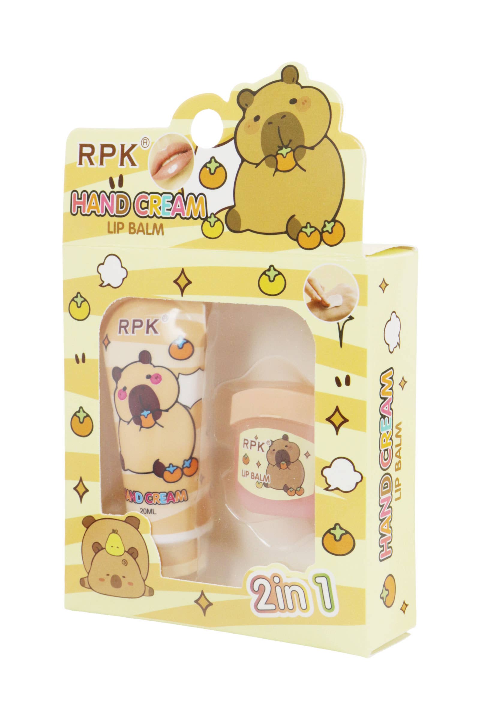 AS SHOWN 2-in-1 Capybara Hand Lotion And Lip Balm for wholesale on Faire4