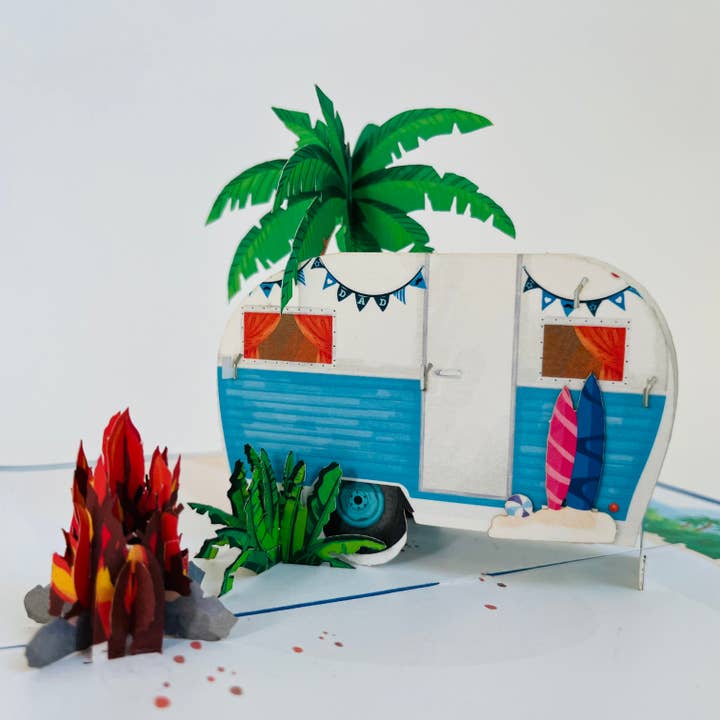 WOWPOP Camper Cutie CARD, Biglietto Pop Up 3D, Fatto a Mano per la vendita all'ingrosso da parte di The Paper Mix