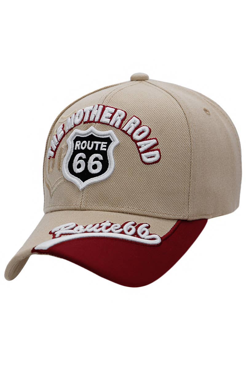 Cap Zone - Wholesale Baseball Cap - Women's - Route 66 The Mother Road Arc Logo Acrylic Baseball Cap3