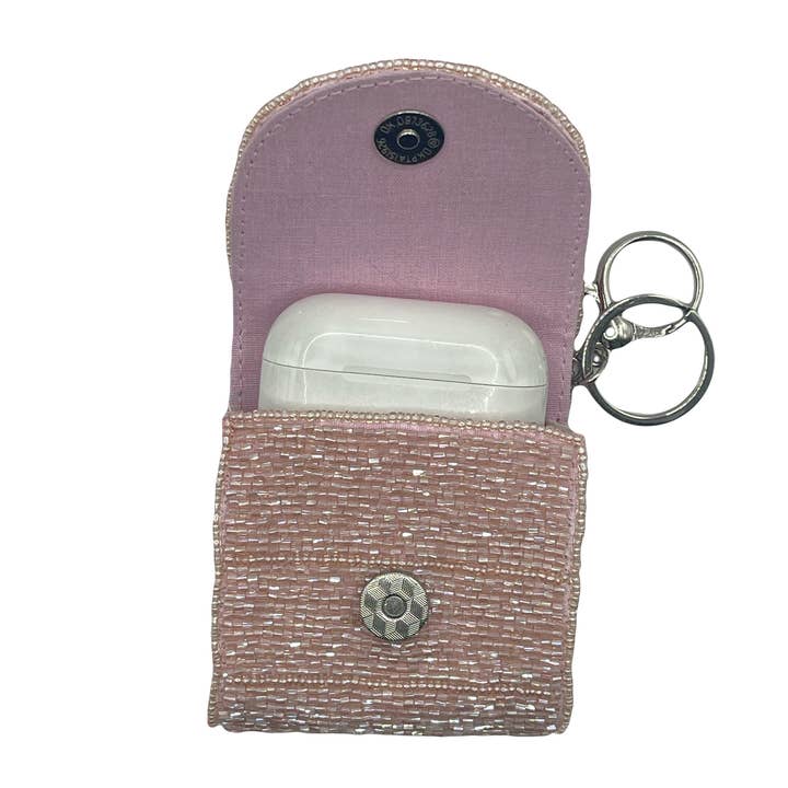 Pizzazz, Inc. - Wholesale Earphone/Headphone Case - Women's - CHERRY BOW BEADED AIRPOD HOLDER1