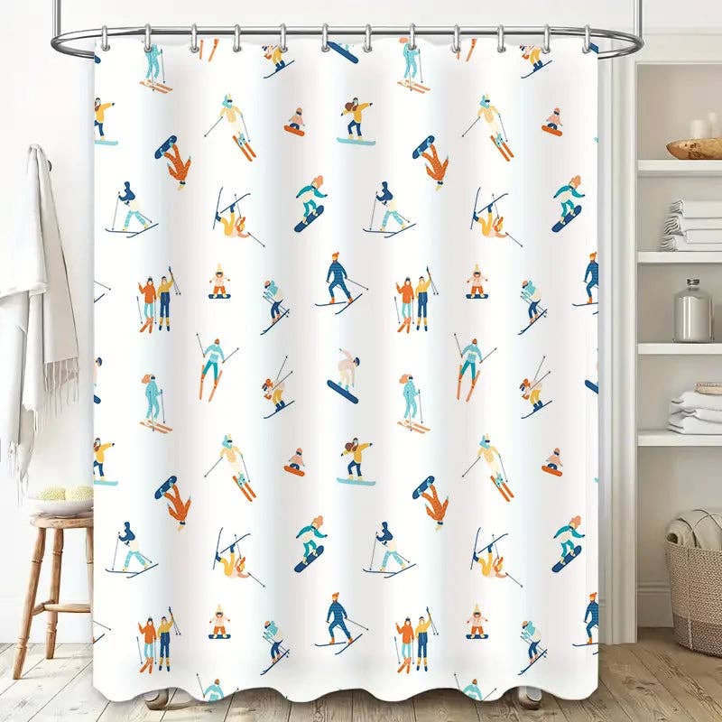 Kiyo Home - Wholesale Shower Curtain - Ski Shower Curtain1