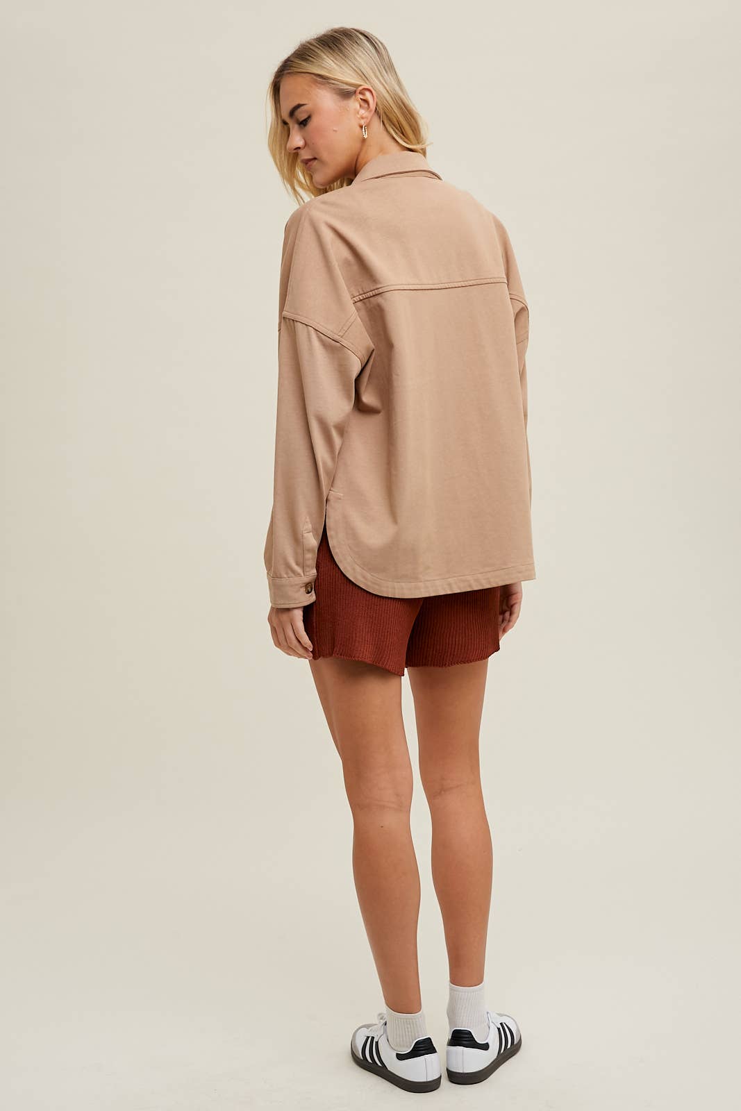 Wishlist Apparel - Wholesale Shirt Jacket/Shacket - Women's - COTTON KNIT SHACKET WITH POCKETS / WL24-84813