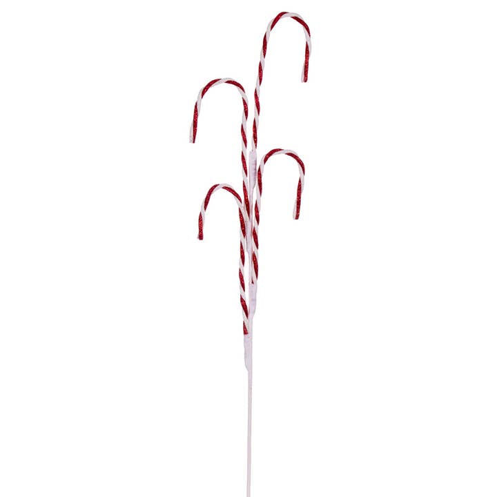 Vickerman 29" Red/Wht Cndy Cane Gliter Spray 6/Bg for wholesale by Vickerman