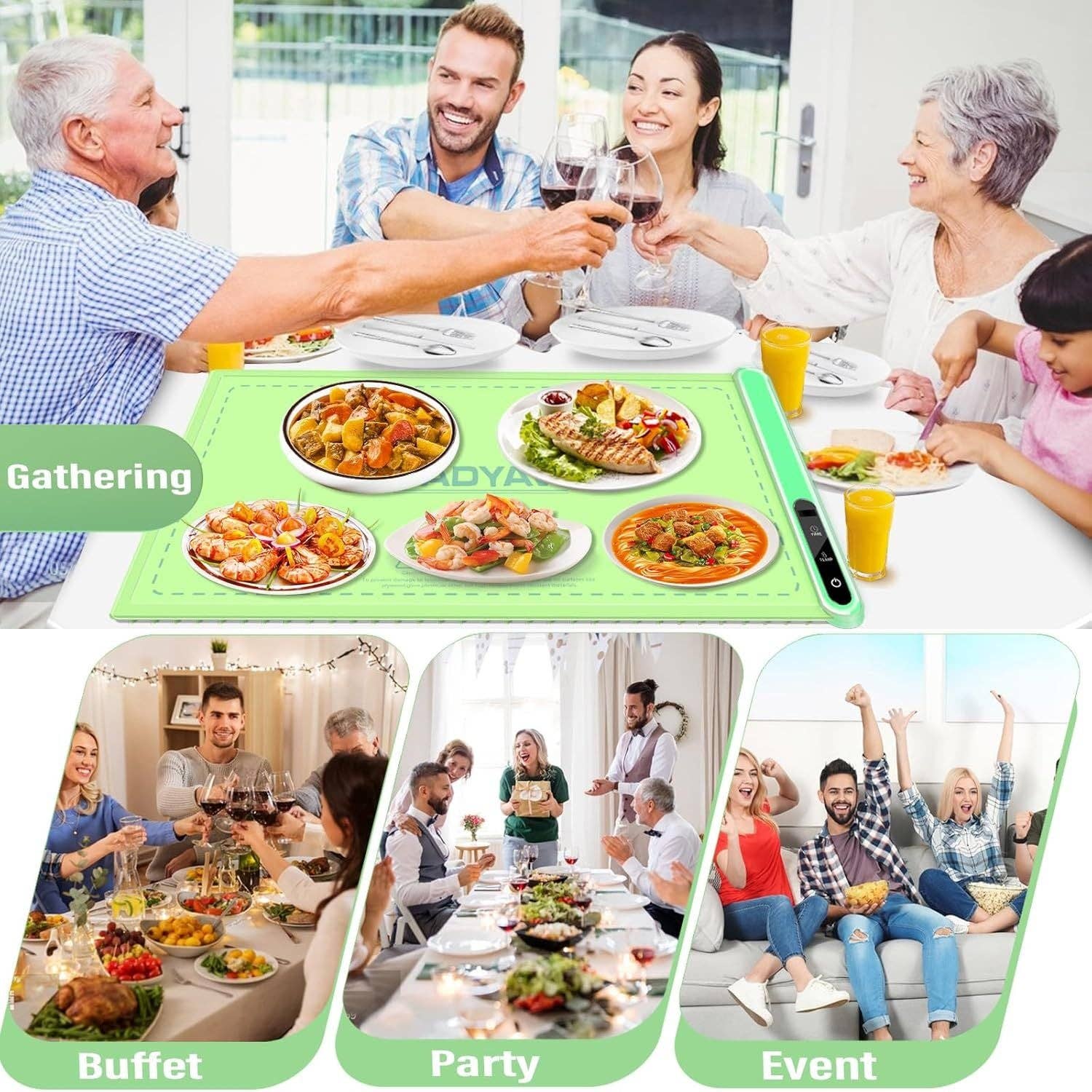 Hard Rock Health Stores - Wholesale Kitchen Appliance - Silicone Electric Roll Up Heating Tray Food Warmers Mat Portable Hot Plates to Keep Food Warm6