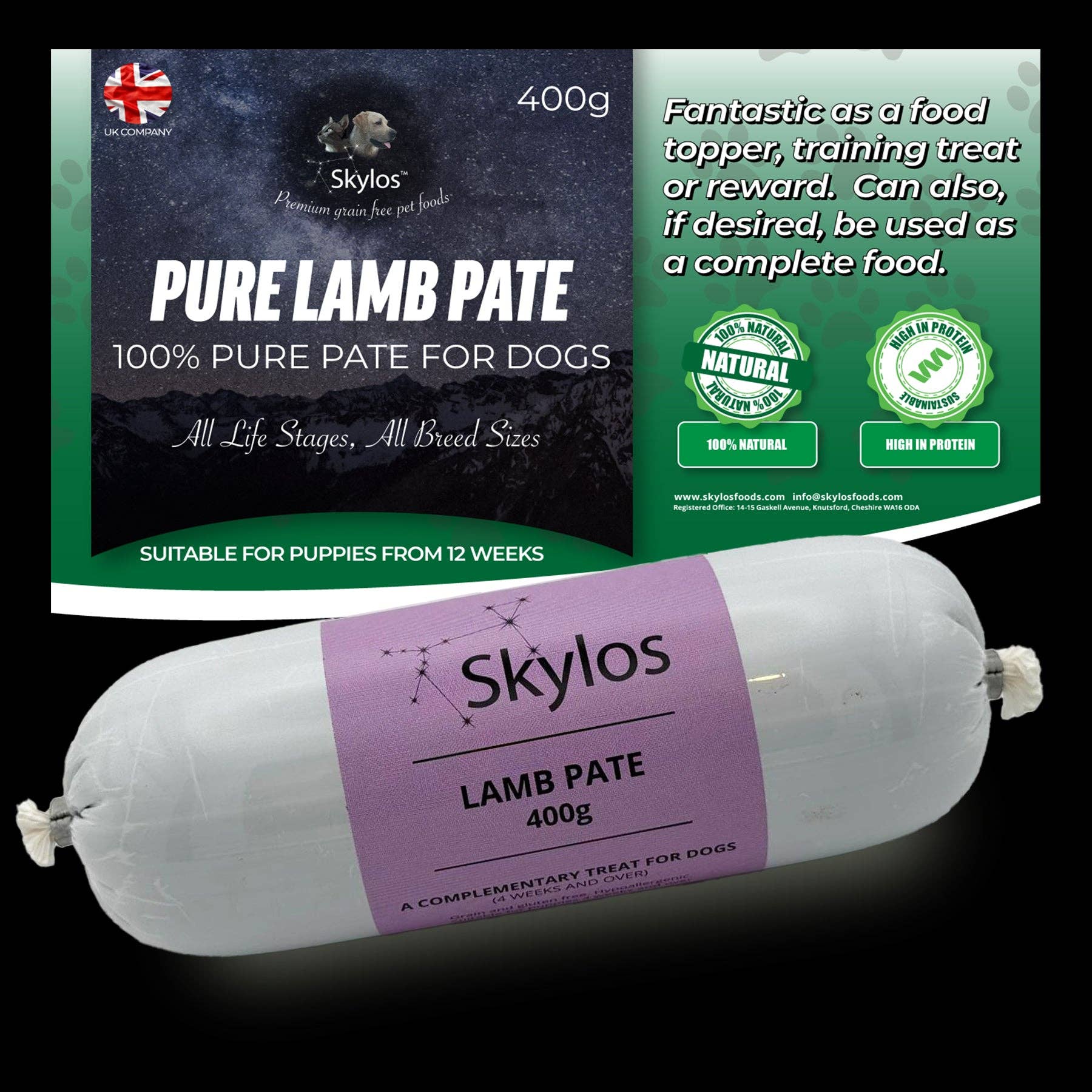 Skylos Foods – wholesale Pet food – Dog – Skylos Pate in 9 Flavours and 2 Sizes13