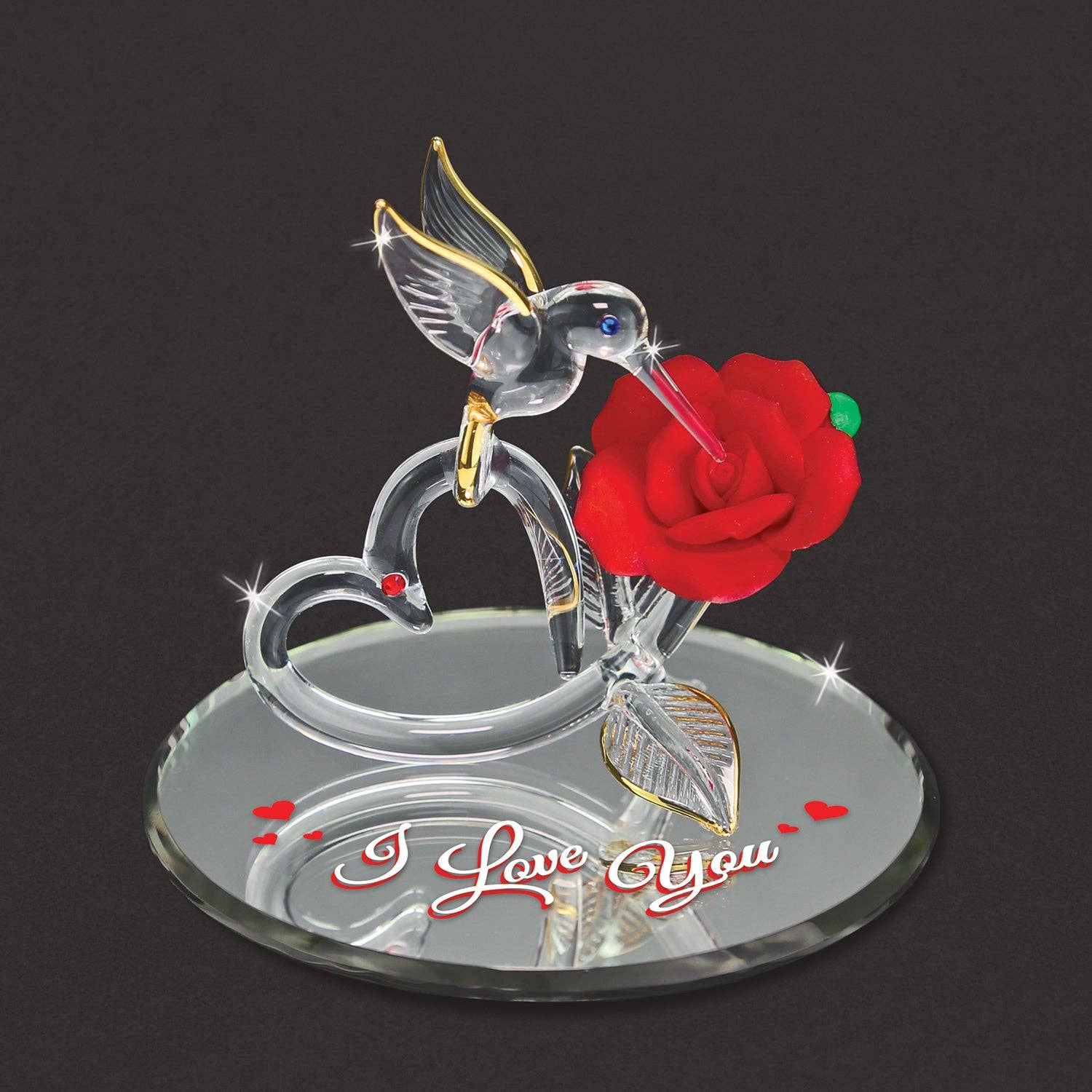 Glass Baron - Wholesale Decorative Figurine - P3 353-L: Humminbird of Love1