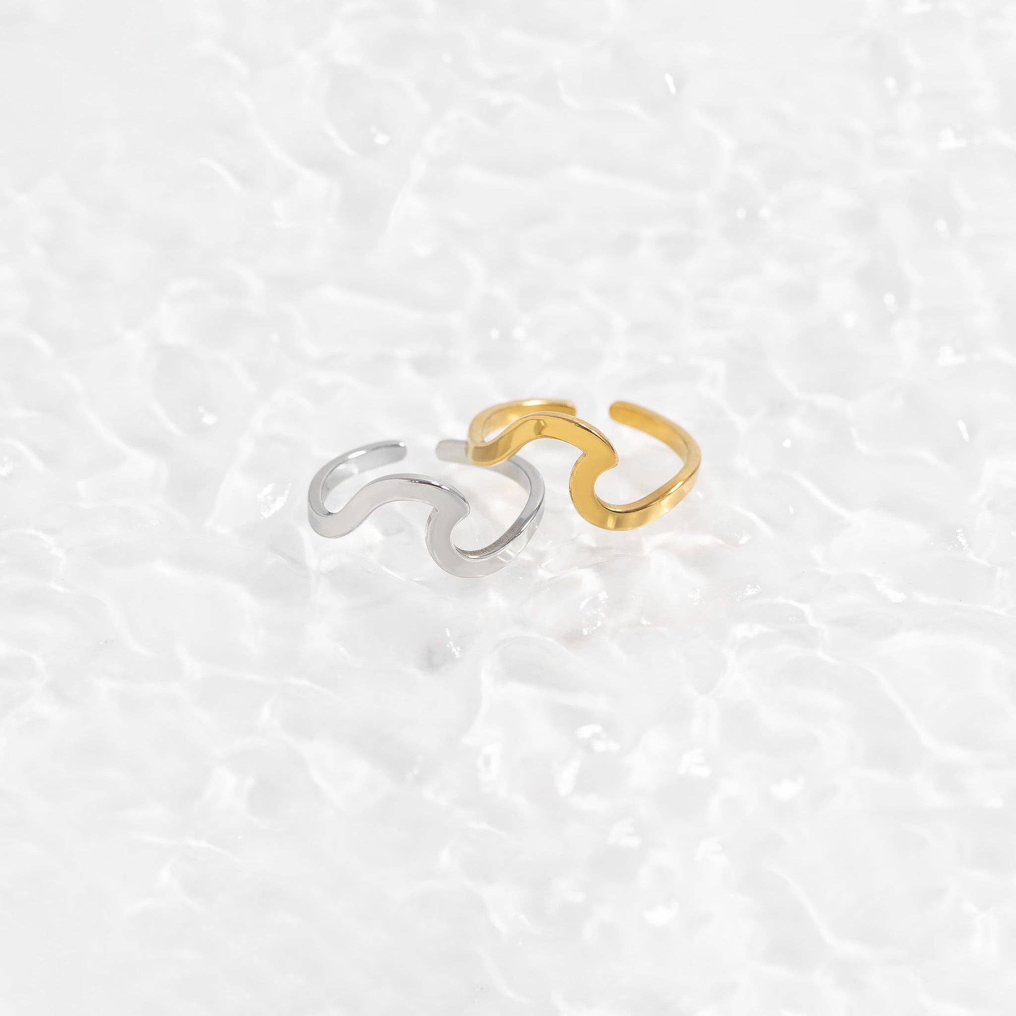 WJW - Wholesale Toe Ring - 18K Gold PVD Stainless Steel Adjustable Wave Toe Ring4