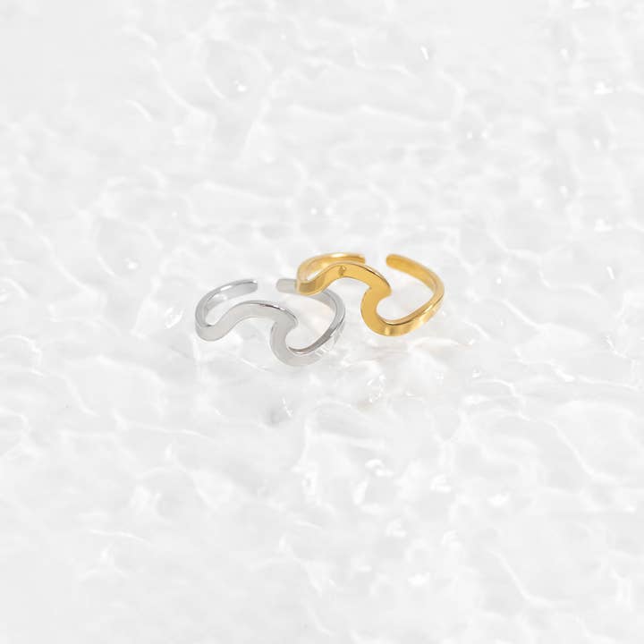 WJW - Wholesale Toe Ring - 18K Gold PVD Stainless Steel Adjustable Wave Toe Ring4