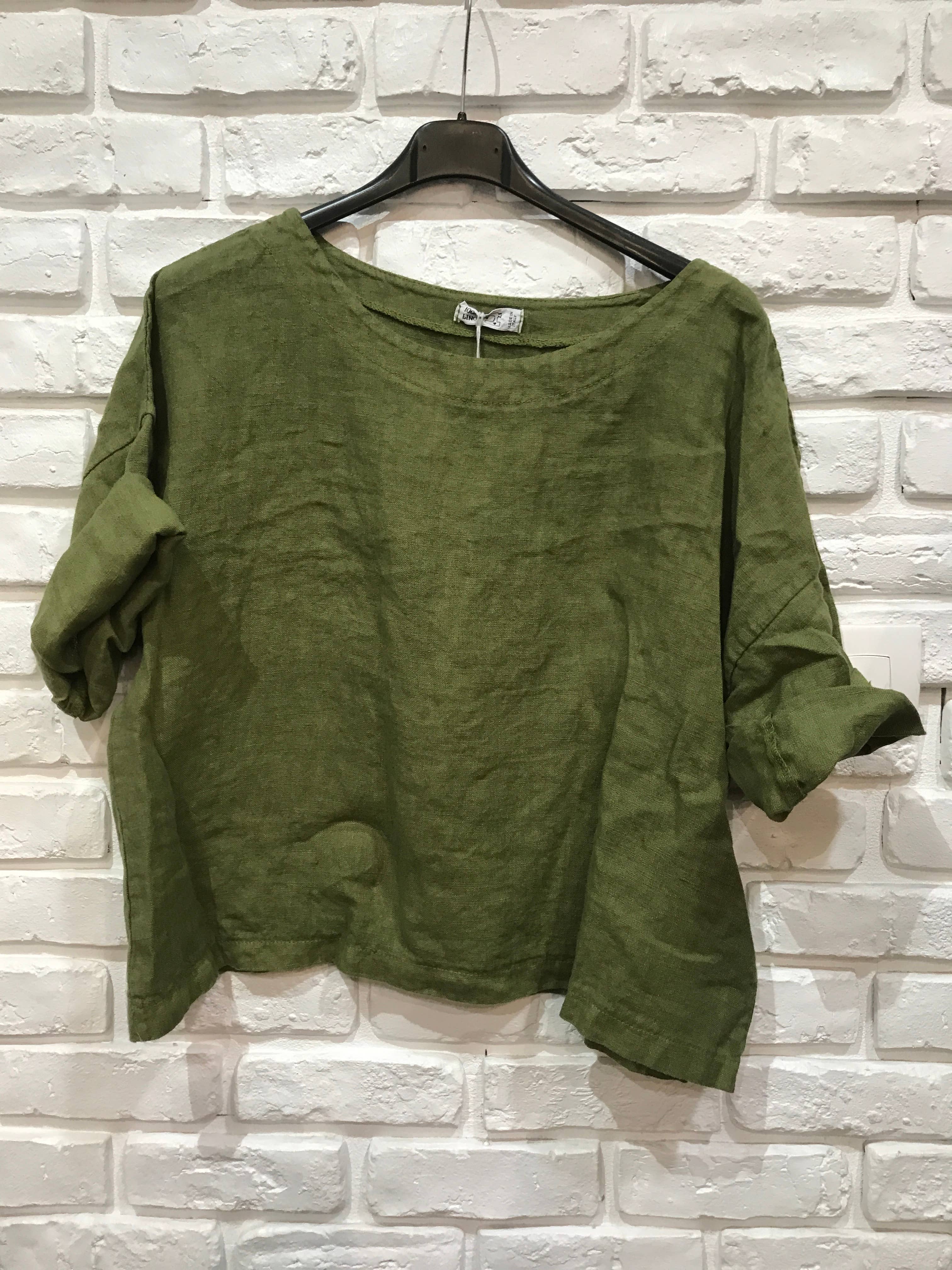 la maison des fibres naturelles - Wholesale Blouse - Women's - Round neck linen top 659005 100% linen39