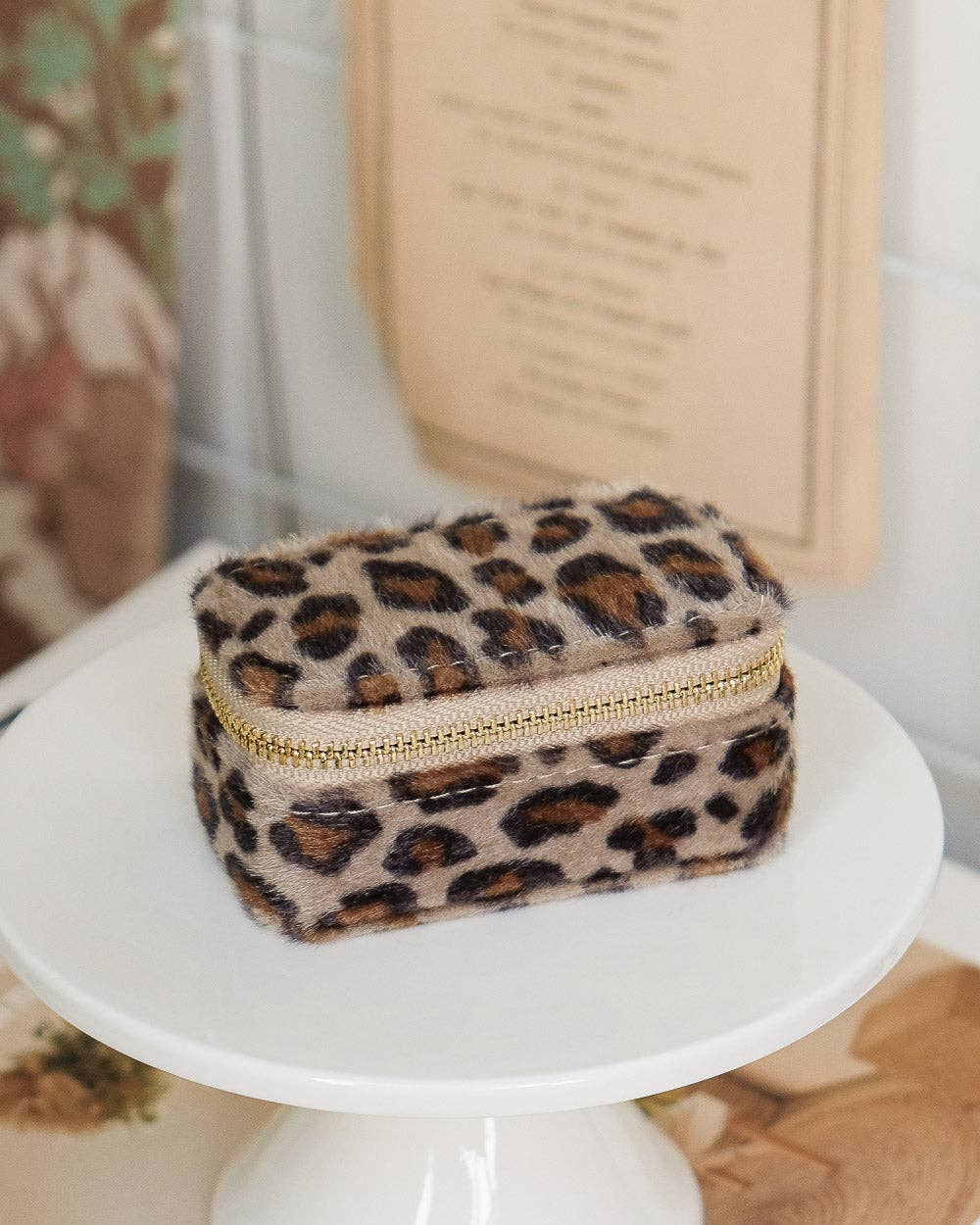 Marie leopard mini travel jewelry box for wholesale on Faire2