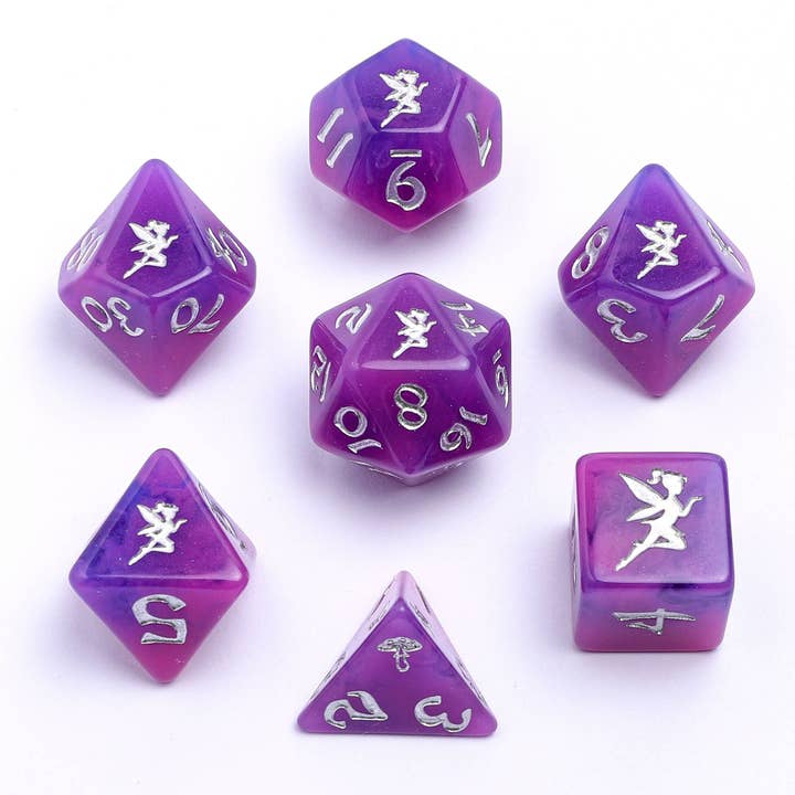 Wyrmforged Rollers - Rounded Plastic - Pixie Dust Silver for wholesale by Hymgho Premium Dice