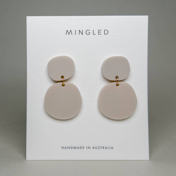 Boulder Statement Dangles - Ivory Beige for wholesale by Mingled