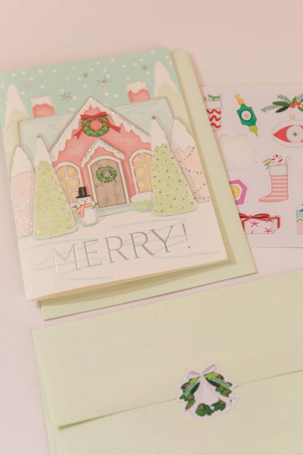 Karen Adams Designs - Vente Cartes de Noël - Carte de voeux Merry House2