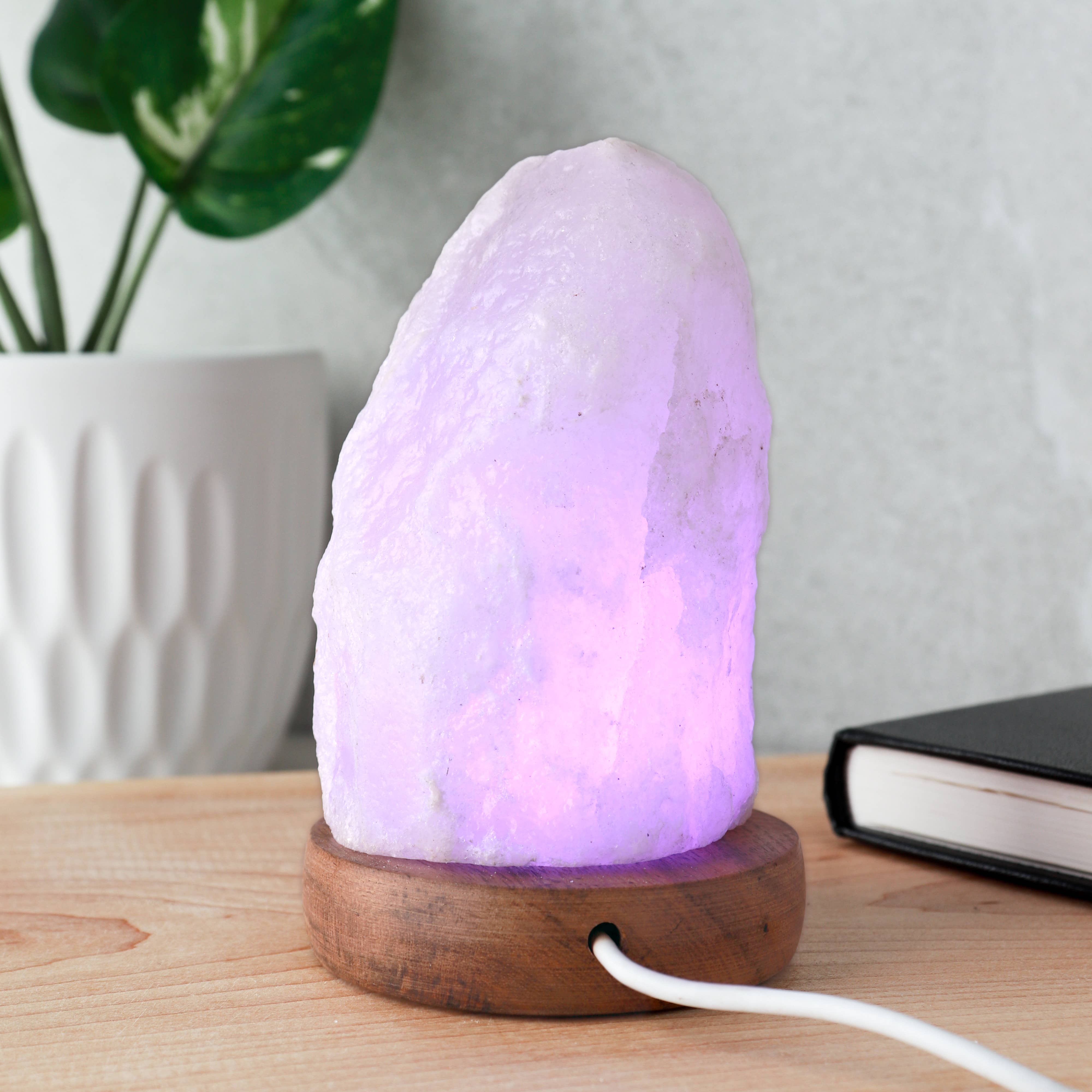 Natures Artifacts Inc - Wholesale Salt Lamp - White Himalayan Salt Crystal Lamp With USB1