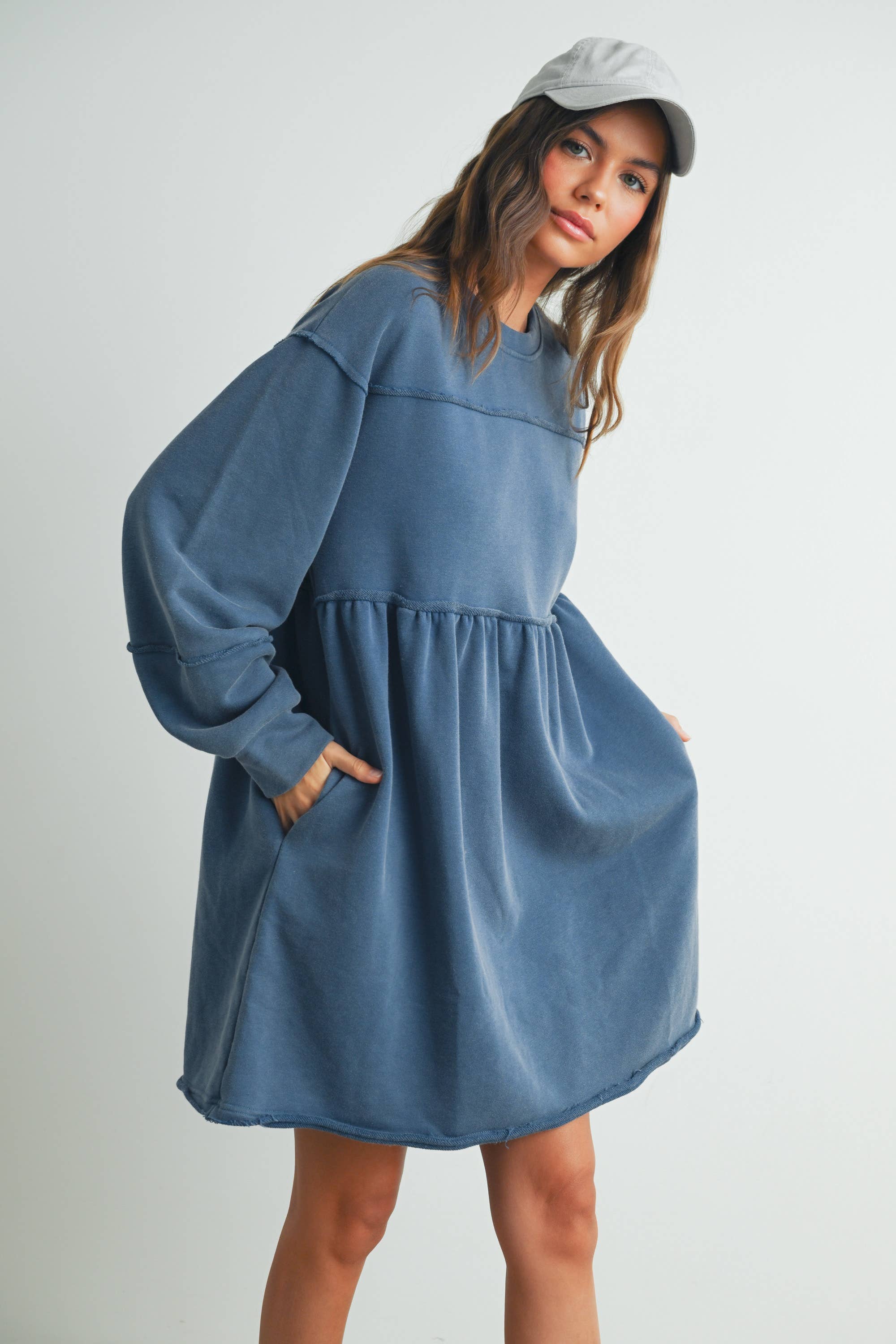 BUTTERMELON – wholesale Dress – Women's – Fall Full Sleeve Winter Mini Dress - BMD750715