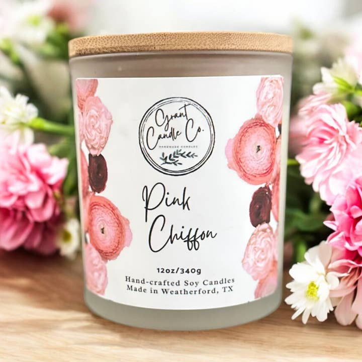 Pink Chiffon-12oz for wholesale by Grant Candle Co.