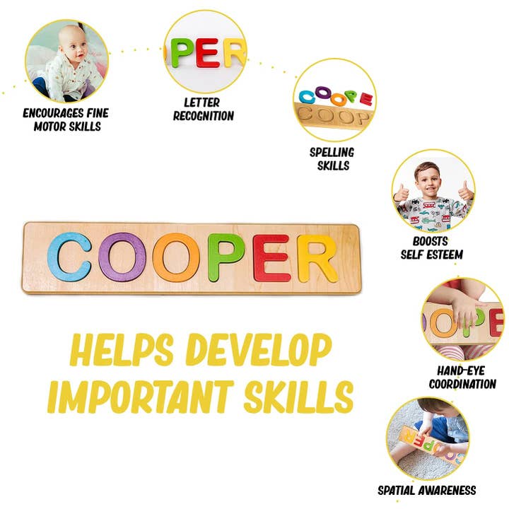 BeginAgain - Wholesale Puzzle - Kids - Custom Personalized Wooden Name Puzzle - Made in the USA!1