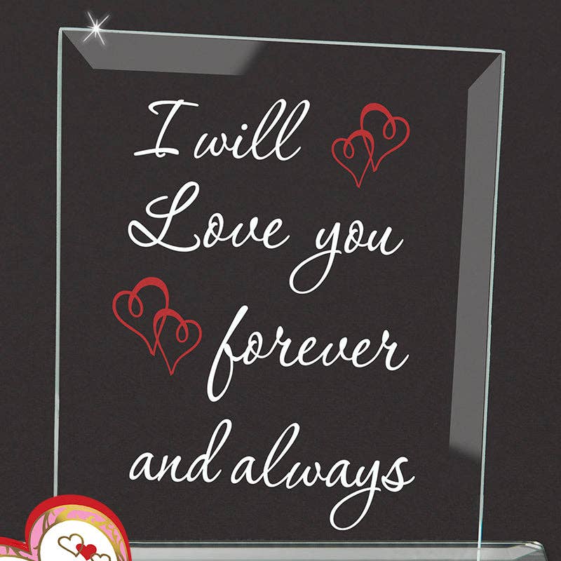 Glass Baron – wholesale Decorative tabletop object – EM3 427-FA: Rose "Forever & Always"2