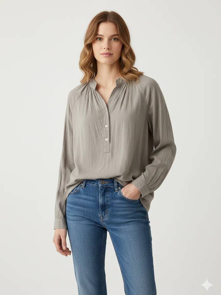 Blusa Cuello Tunecino De Algodón, @54601_BsColTunisien para venta al por mayor de Mimi & Gogo