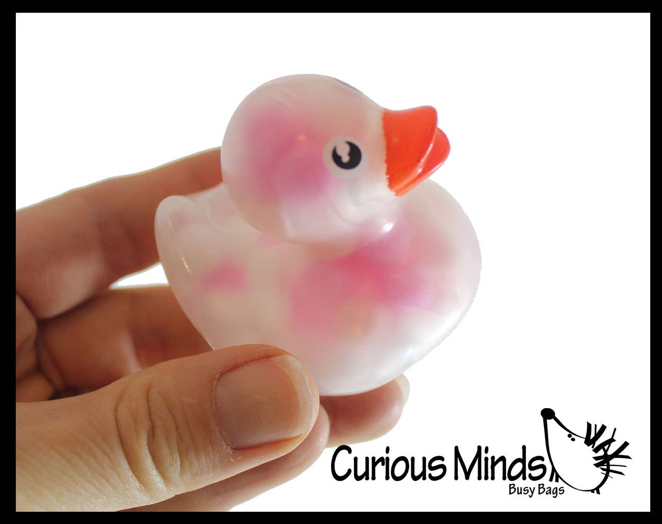 Curious Minds Toys - Wholesale Bath Toy - Baby - 1 Pom Pom Filled Regular 2" Rubber Ducks - Rubber Duckies - 4