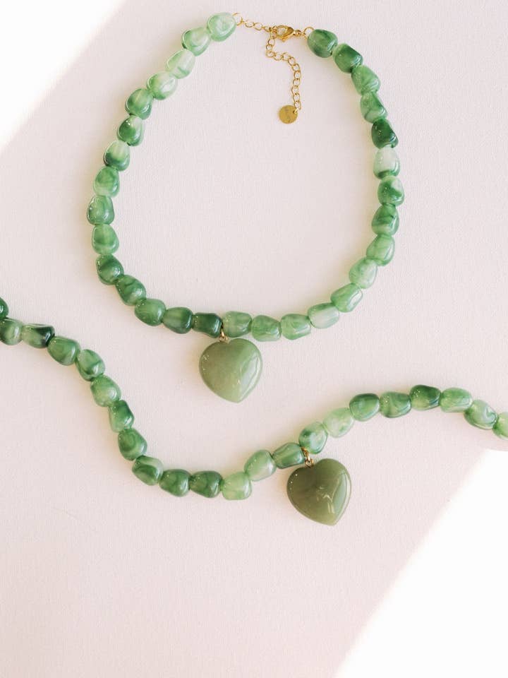 Jade-Stein-Herzanhänger - Grün für den Großhandel von BELJOY