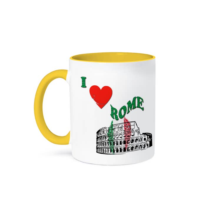 3dRose - Wholesale Coffee Mug - 3dRose, I love Rome. Colosseum in Rome. Italian flag. Popular saying, Mug