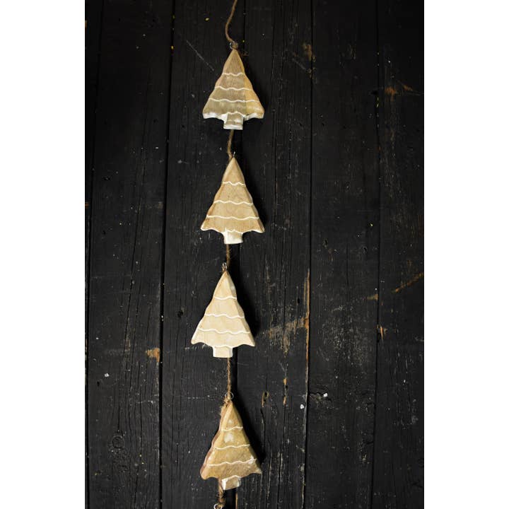 Wholesale Home Decor - Wholesale Bunting/Garland - 78in Garland with 12 Tree Shaped Ornaments1