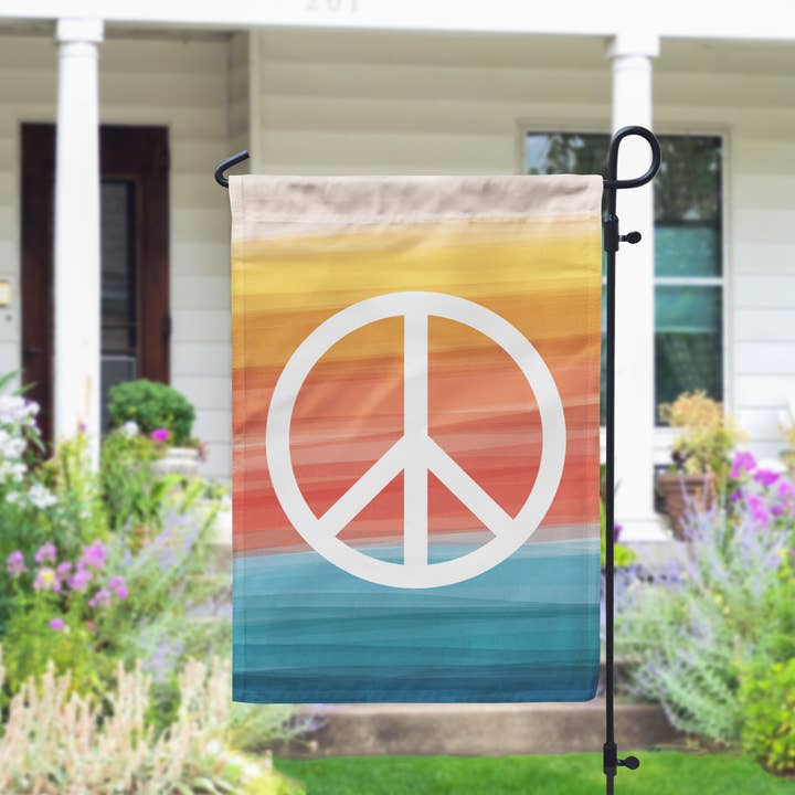 Declaration HOME - Wholesale Flag - Peace + Well Being Ombre Garden and House Flag -Double Sided3
