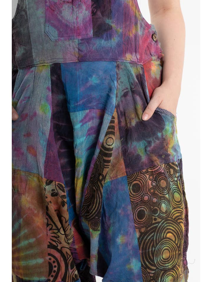 Wicked Dragon Clothing – wholesale Overalls – Women's – Bodhi patchwork harem dungarees