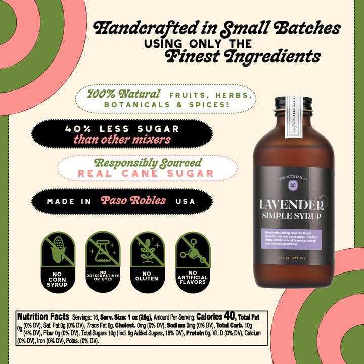 Yes Cocktail Co – wholesale Cocktail mix/syrup – Lavender Simple Syrup3