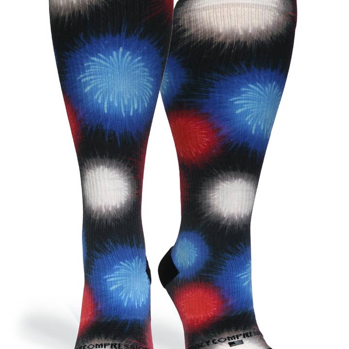 Crazy Compression - Wholesale Socks - Unisex - 360 USA Burst OTC Compression Socks (Standard & Extra Wide)