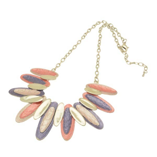 Collana con ovali blu, pesca e corallo per la vendita all'ingrosso da parte di Miss Milly Limited