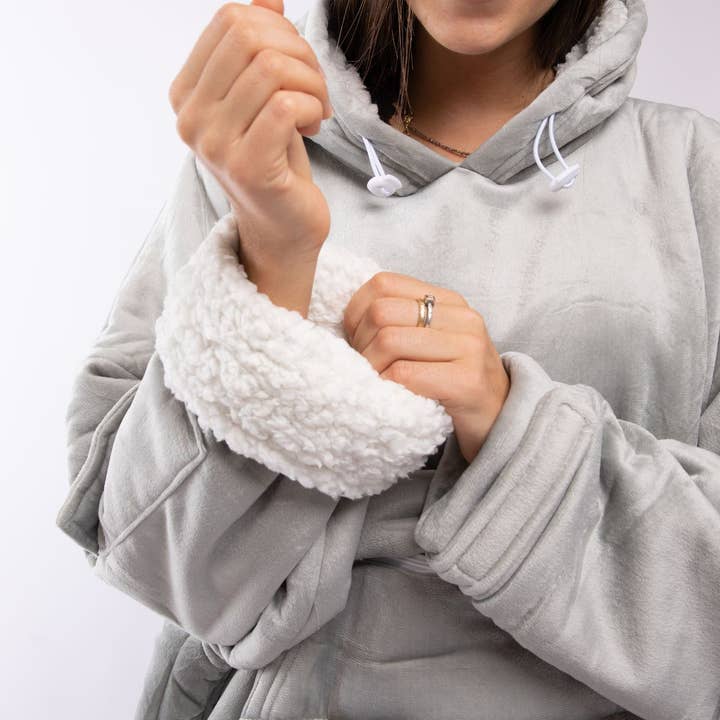 Flamingueo - Wholesale Hoodie - Women's - Oversized Unisex Sweatshirt/Blanket Gray Color2