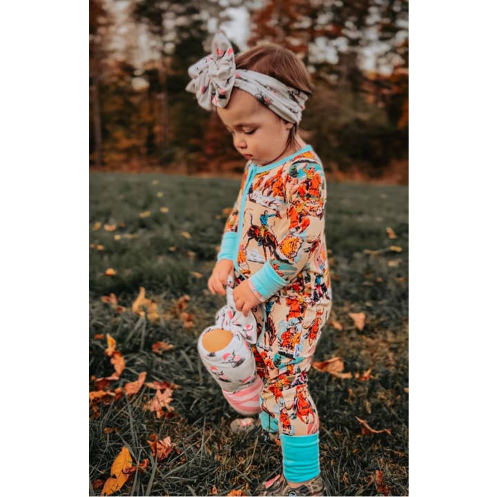 My Hometown Baby - Wholesale Onesie - Kids - Lil' Buckaroo Vintage Western Print Convertible Bamboo Zippy11