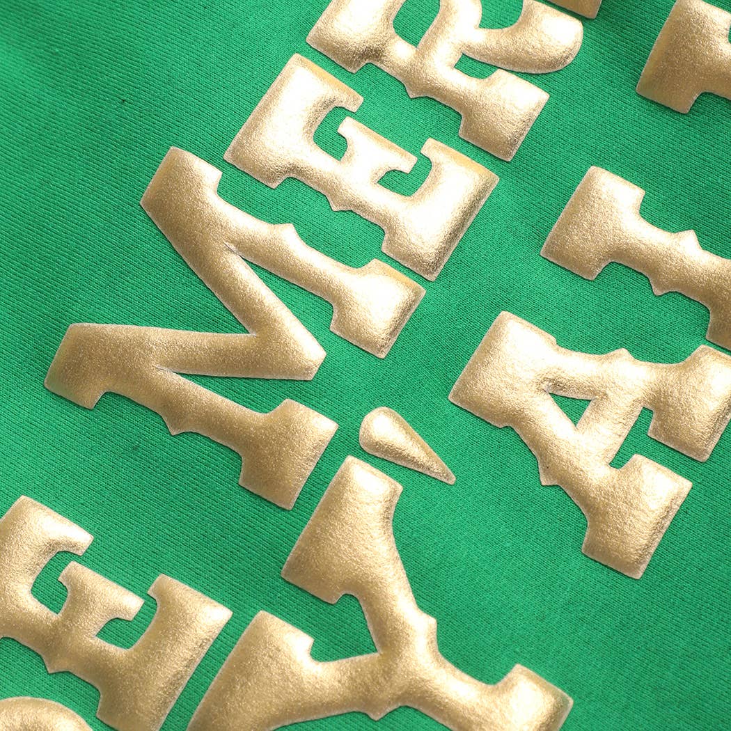 Fashion City - Wholesale Graphic Sweatshirt - Unisex - BE MERRY Y'ALL Metallic Gold PUFF Heavyweight Sweatshirt7