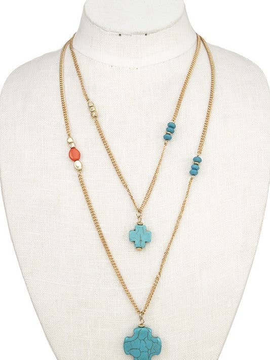 COLAR EM CAMADAS LONGAS CROSS STATION por atacado de Andrea Bijoux