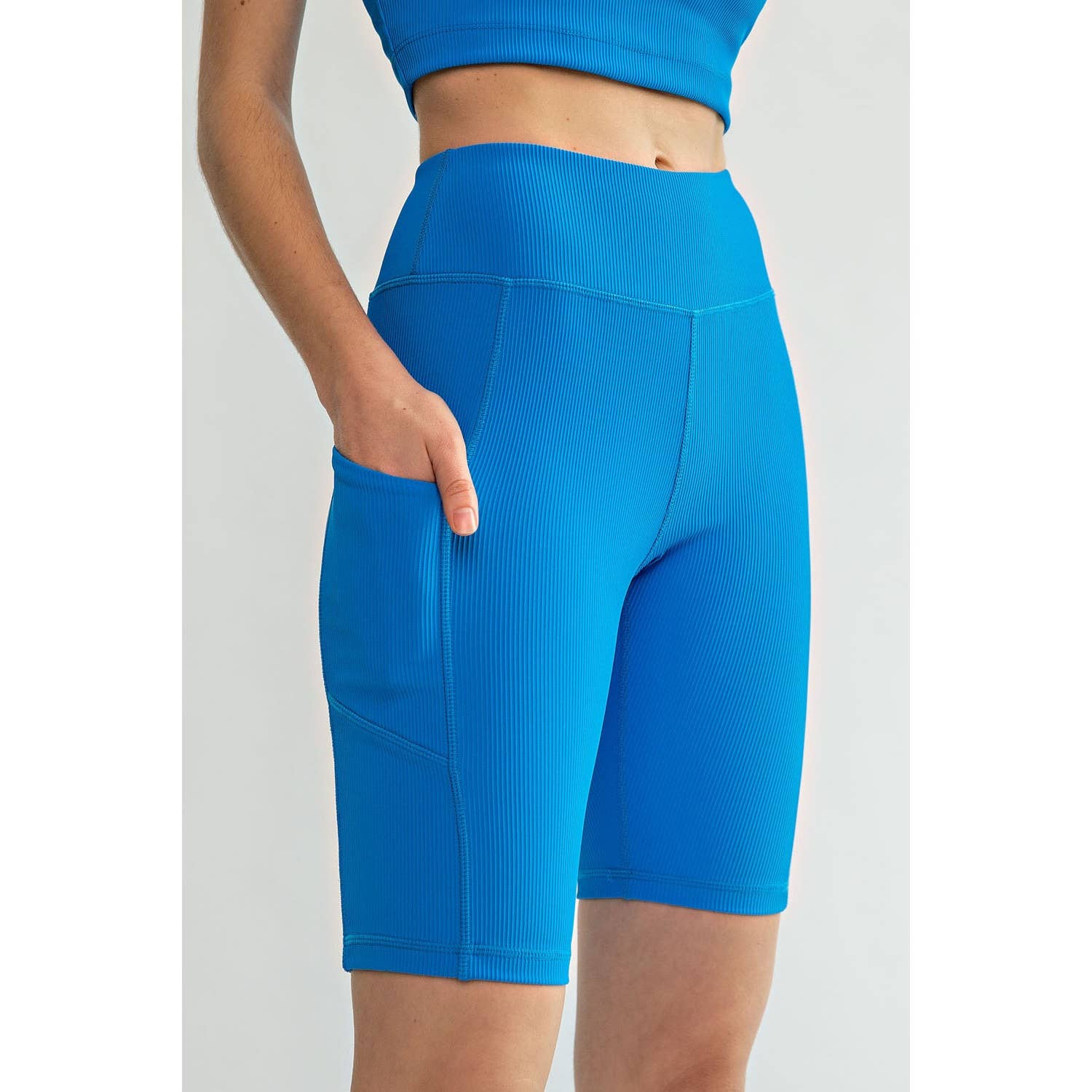 Rae Mode - Wholesale Athletic Shorts - Women's - NYLON RIB BIKER PANTS WITH SIDE POCKETS26