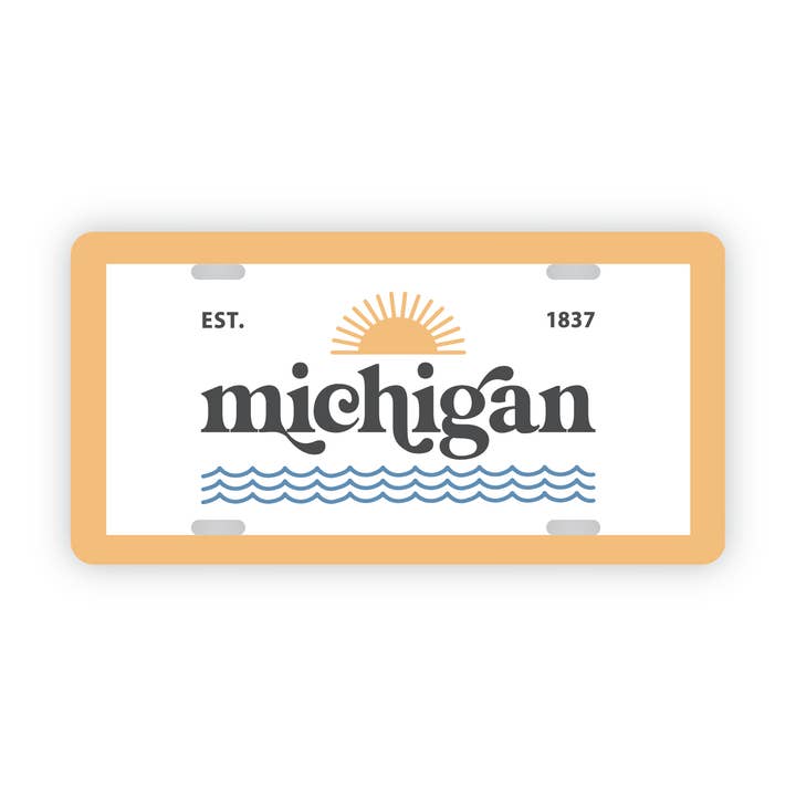 Vintage Michigan Front License Plate for wholesale by Stuck on Michigan