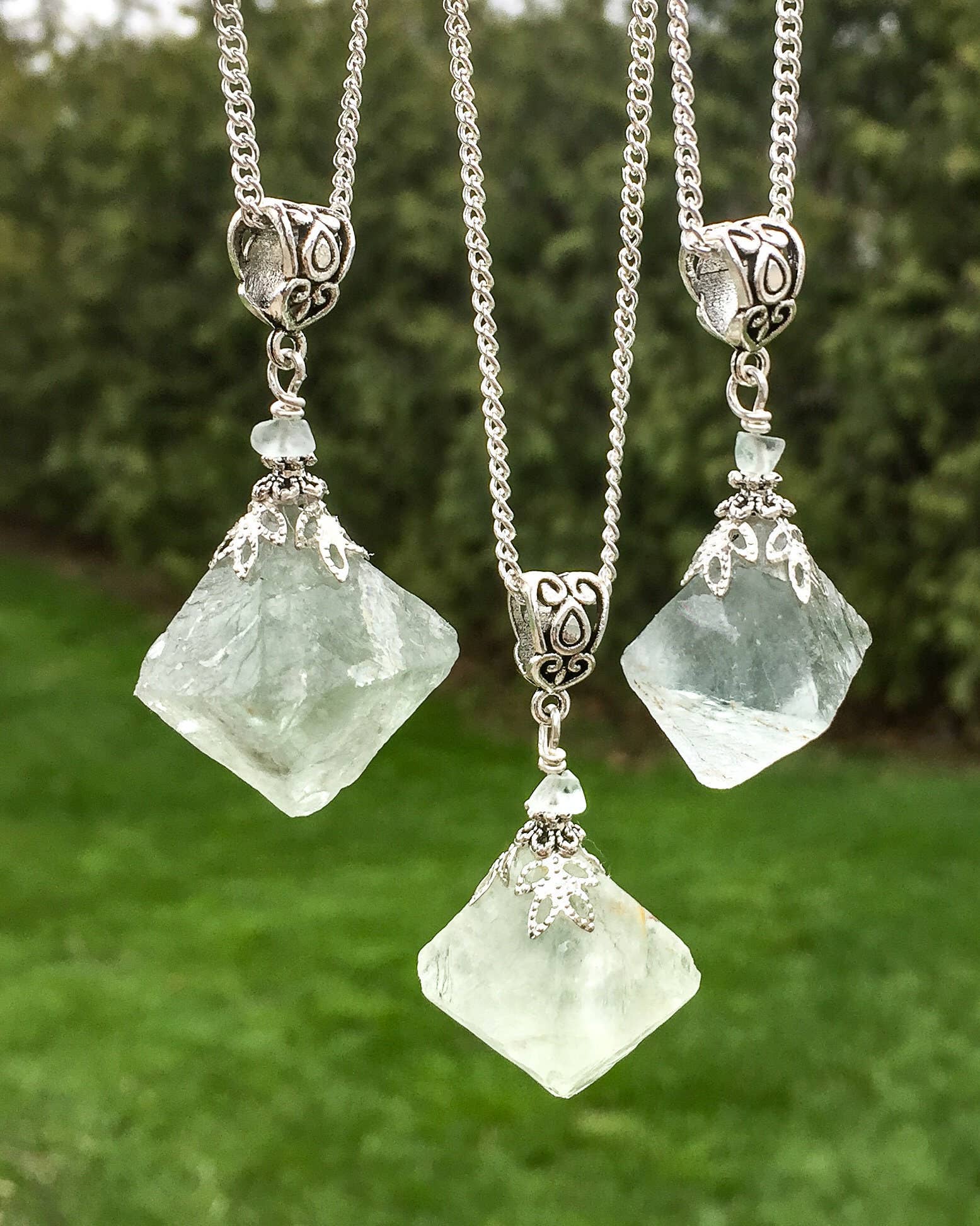 Glorious Healing Crystals - Wholesale Halskettinghanger - Fluoriet Octahedron Soul Path Crystal Healing halsketting Prote11