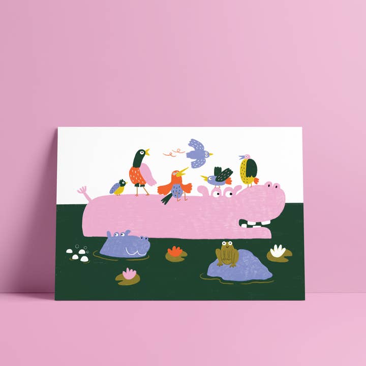 Affiche 'Balade en hippopo' pour la vente par Anne-Julie Dudemaine