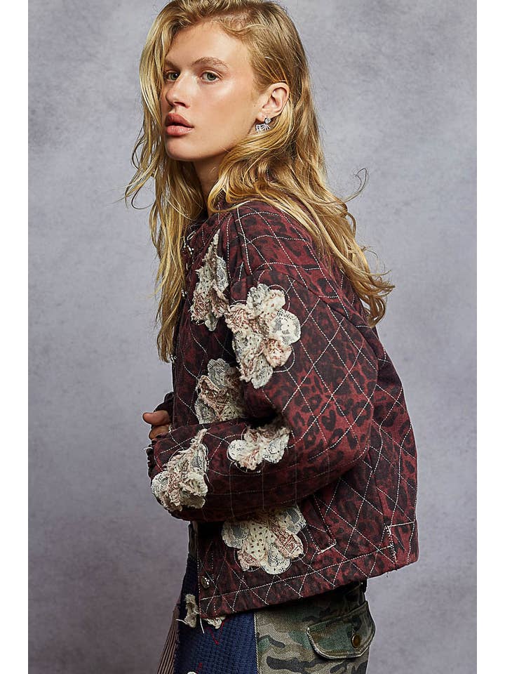 Pol Clothing - Wholesale Jacket - Women's - Mock neck balloon sleeve oversized fit quilted Jacket17