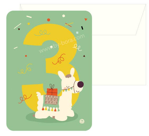 Bora illustraties - Wholesale Birthday Card - Folder Card - THREE1