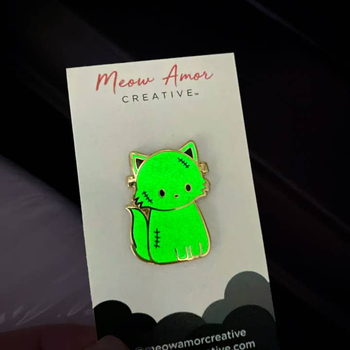 Meow Amor Creative - Wholesale Lapel Pin/Button - Frankenstein Kitty Enamel Pin3