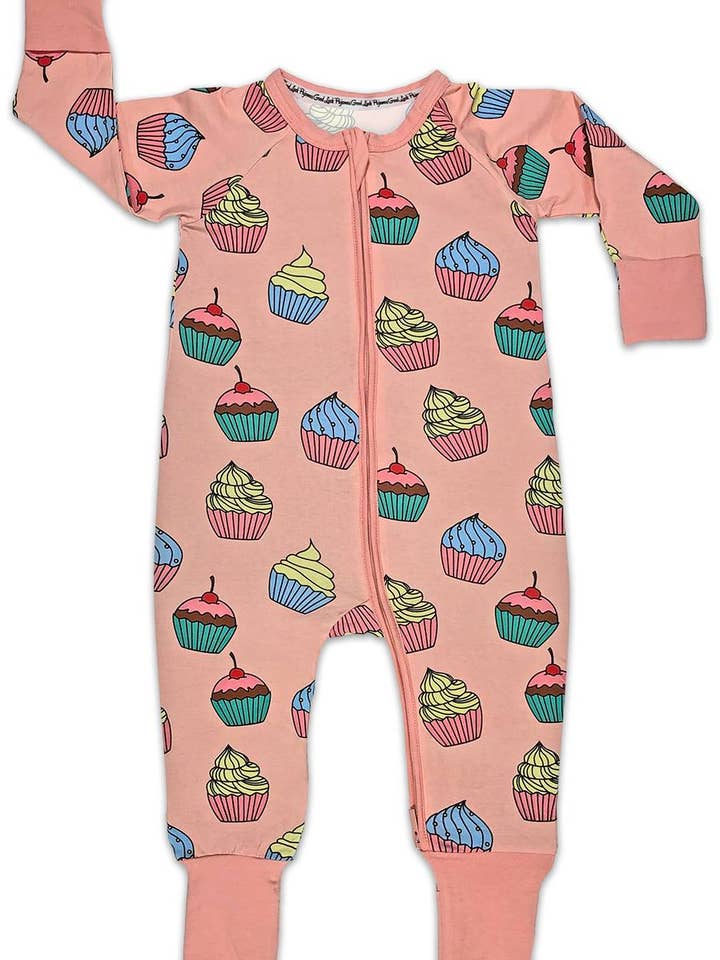 Good Luck Sock - Wholesale Sleepsuit - Baby - Cupcakes, Pink Baby Pajamas0