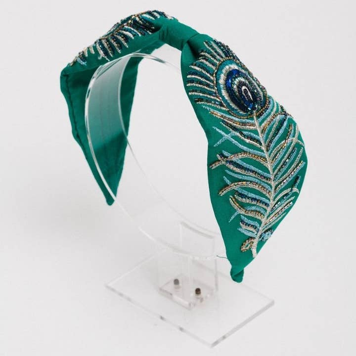 Grüner Pfauenfeder-Kopfschmuck für den Großhandel von ACUS