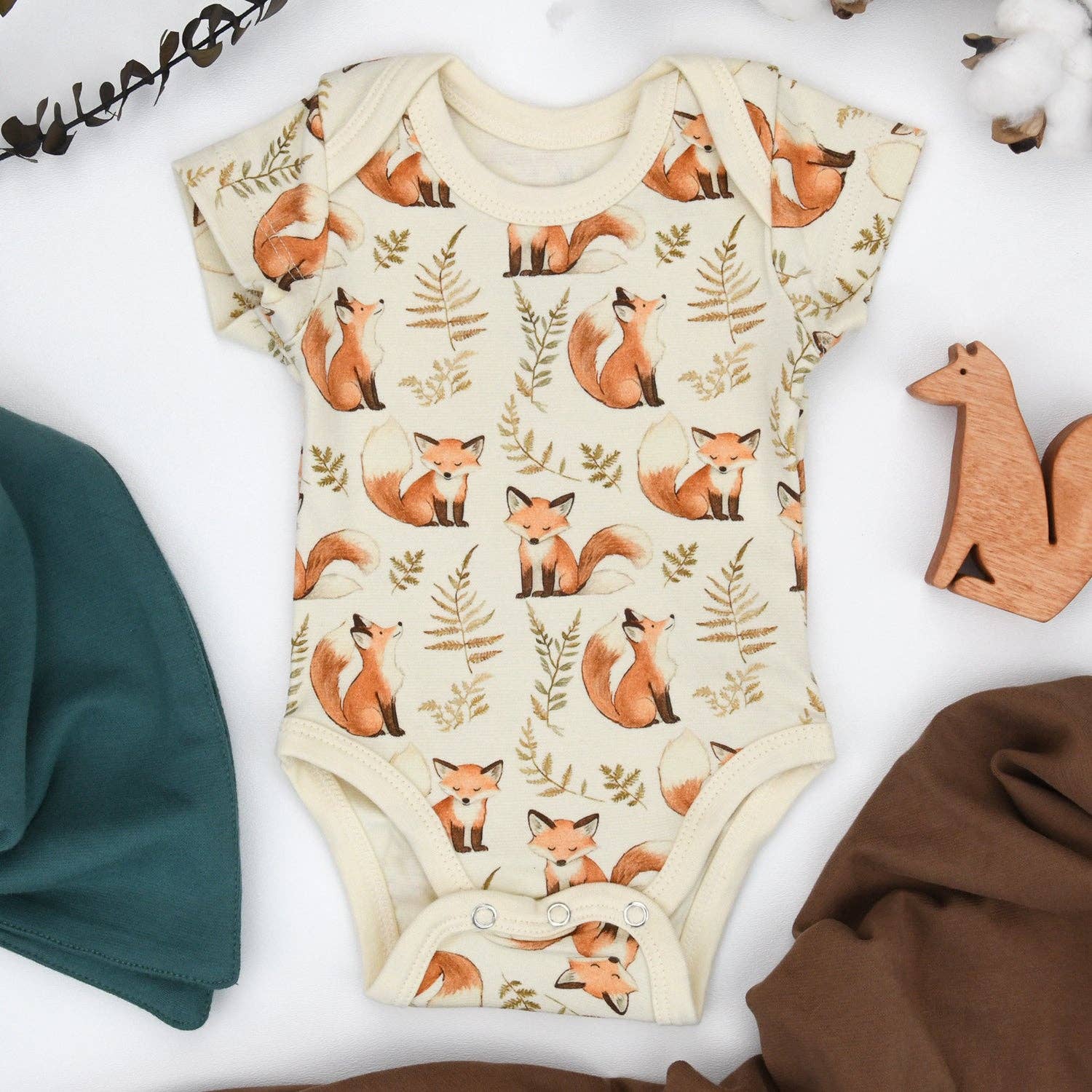 Earthy - Wholesale Bodysuit (Non-Footed) - Baby - Organic Cotton Short Sleeve Baby Bodysuit, Rusty0
