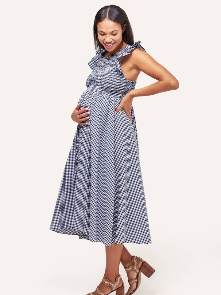 Harper smock durante + Dopo il vestito per la vendita all'ingrosso da parte di Nom Maternity