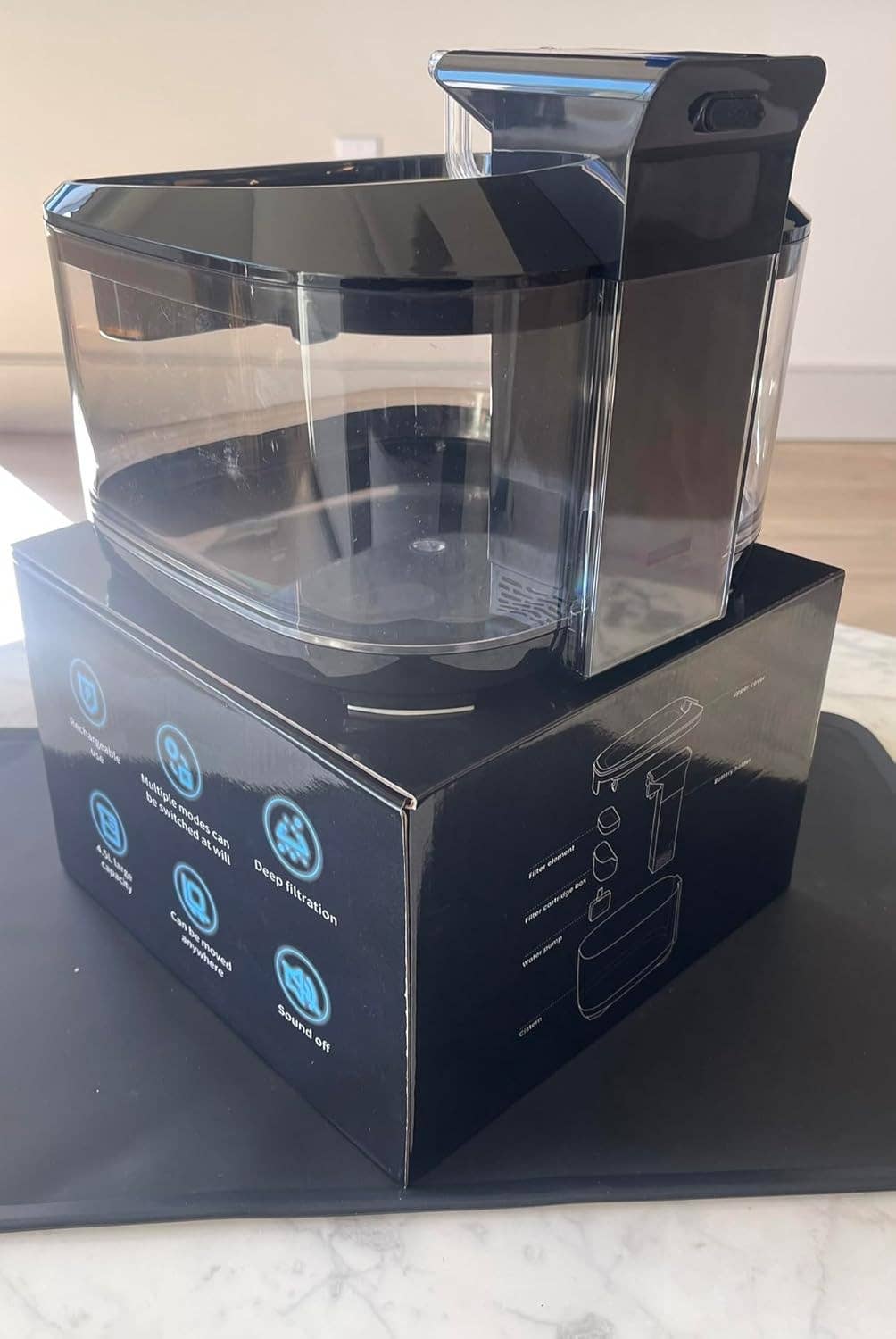 Lumi Pawtners - Wholesale Pet Water Bottle - Dog - Smart Water Bowl 4.5L - Filtered, Wireless, Motion Activated5