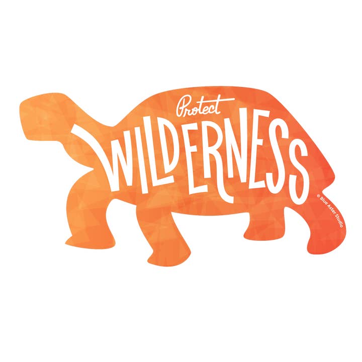 Skildpadde „Beskyt vildmark“ klistermærke for engroshandel hos Rextooth Studios