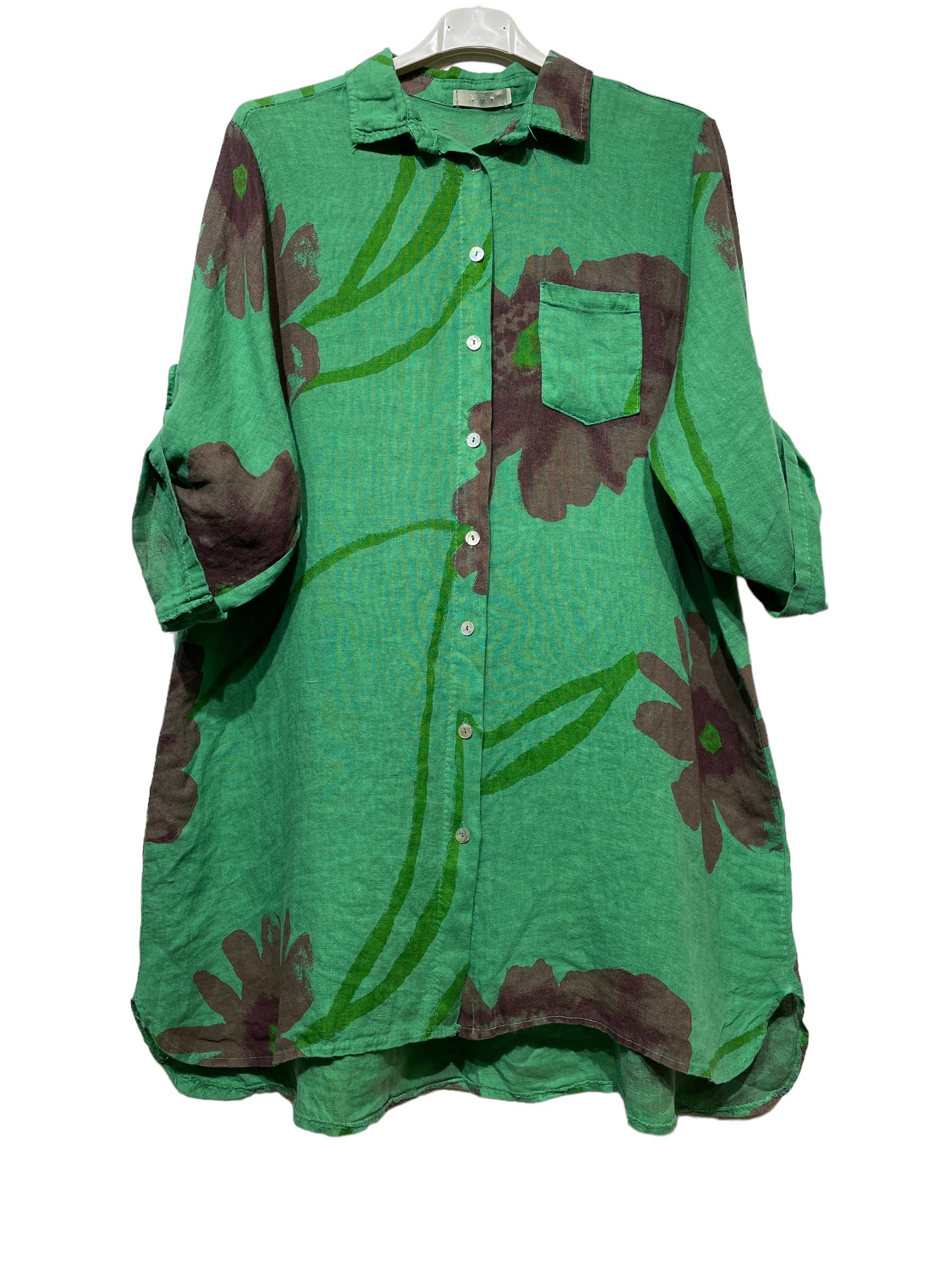 LINEN & COTTON HOUSE - Wholesale Button Down Shirt - Women's - 46102 FLORAL LINEN SHIRT15